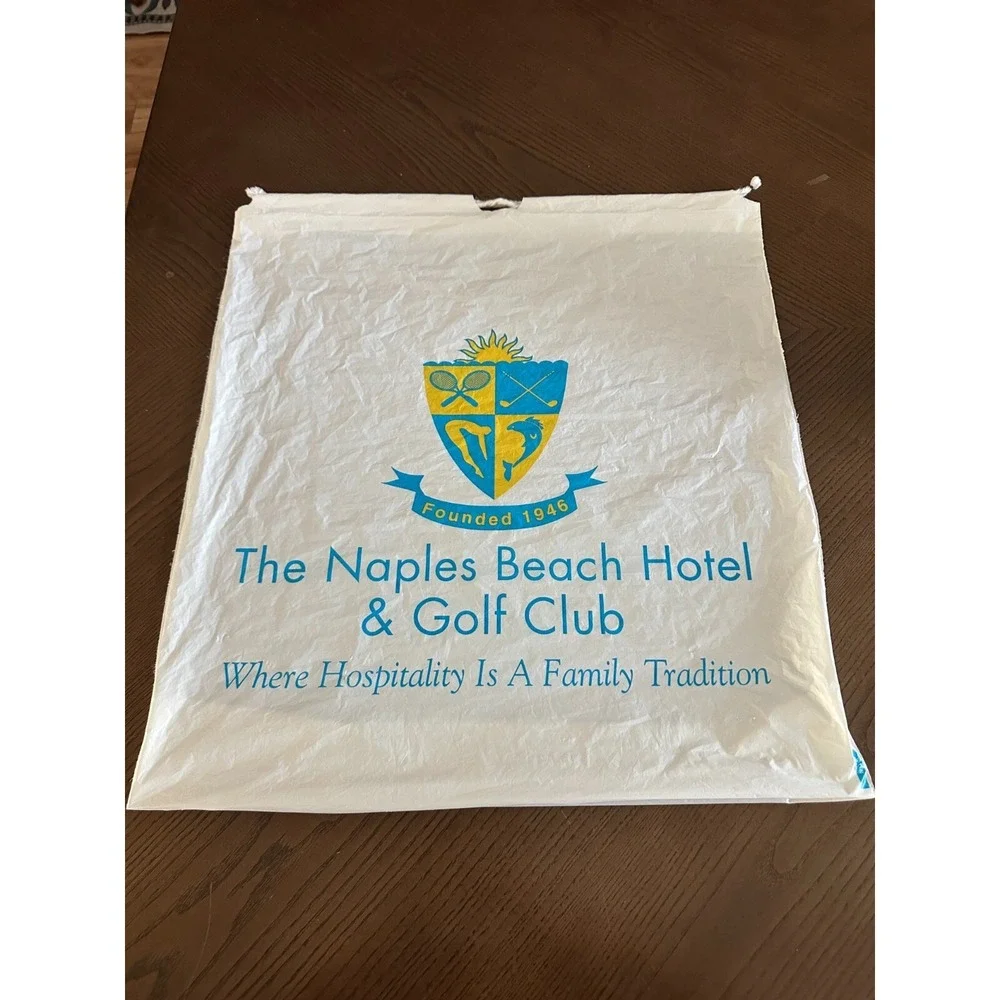 Vintage Naples FL Beach Hotel & Golf Club Plastic Shopping Bag *Torn Down Hotel*